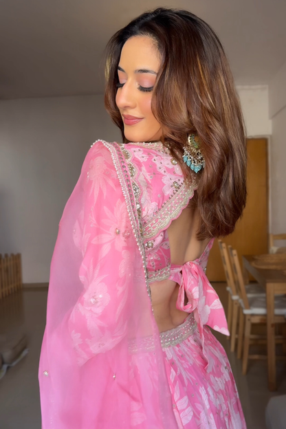 Uditi Singh In Candy Pink Tiered Skirt Set