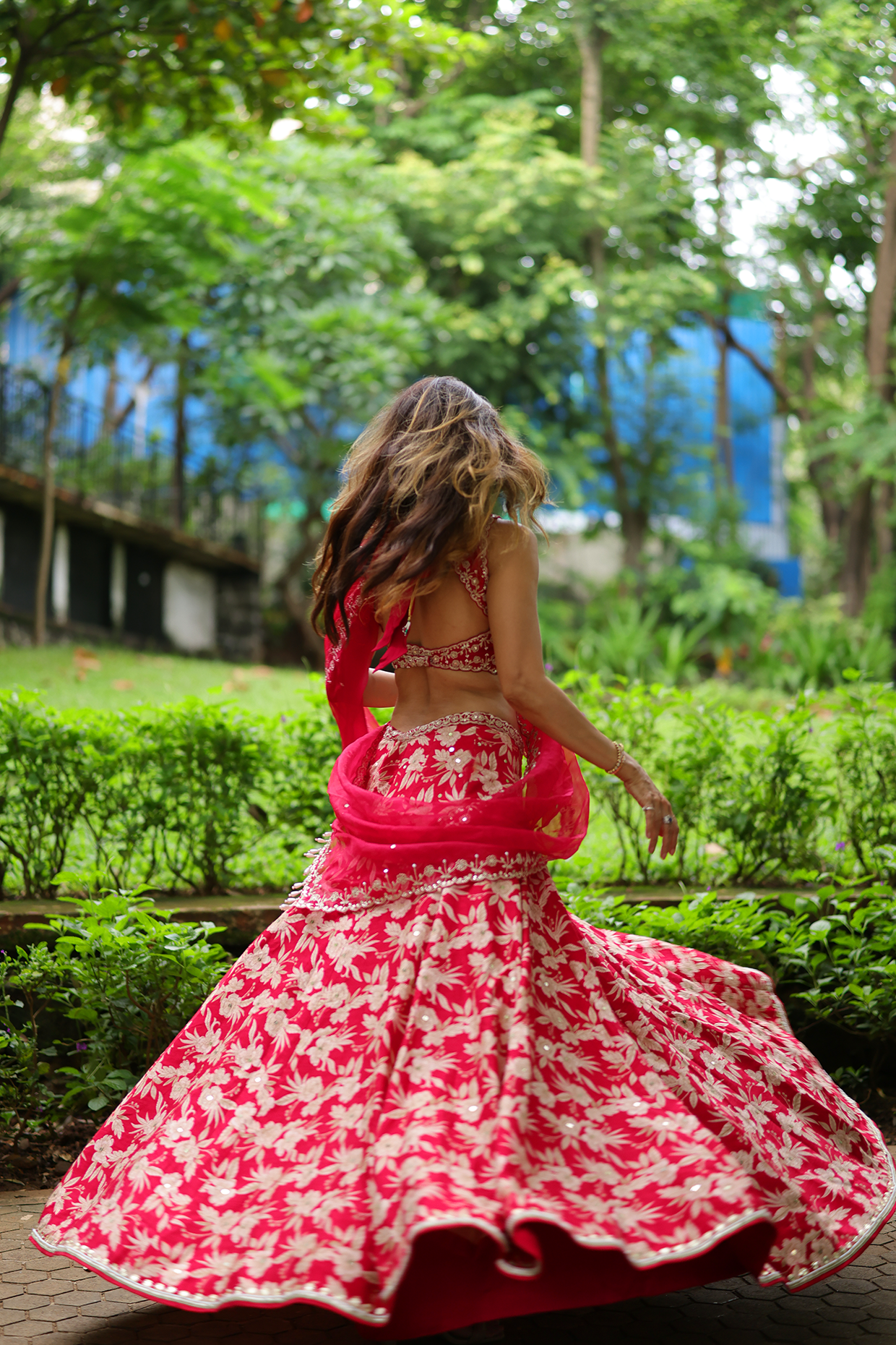 Vidya Malavde In Cherry Red Silk Lehenga Set